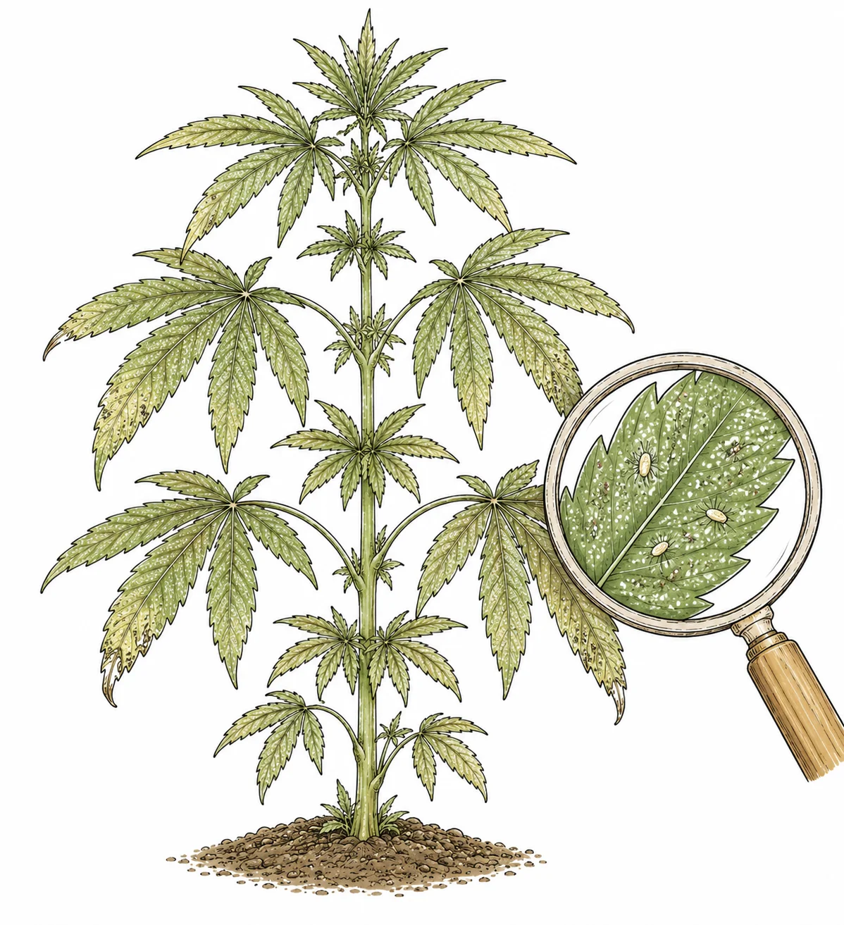 Cannabis weiße Punkte — Spinnmilben und Thripse erkennen