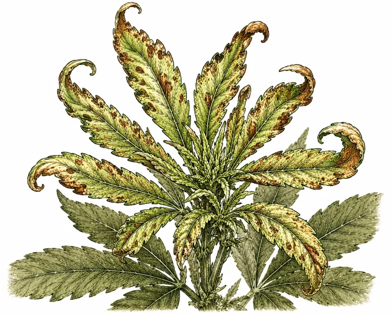Kalziummangel Cannabis verformte und geklauerte junge Blätter