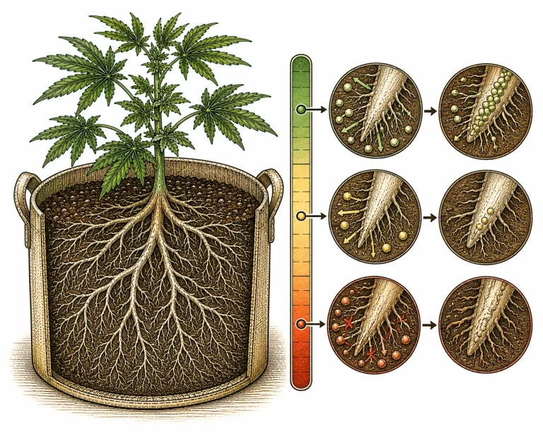 Kalziummangel Cannabis pH-Lockout Ursache Wurzeln