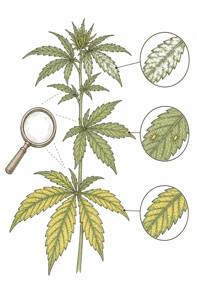 Cannabis Krankheiten erkennen: Pilze, Schädlinge und Mangelerscheinungen