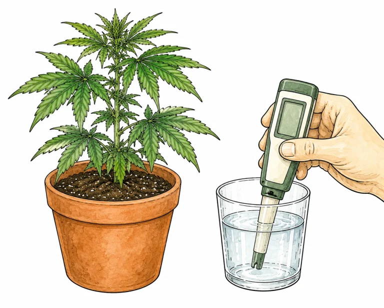 Measuring the pH of cannabis irrigation water with a pH meter