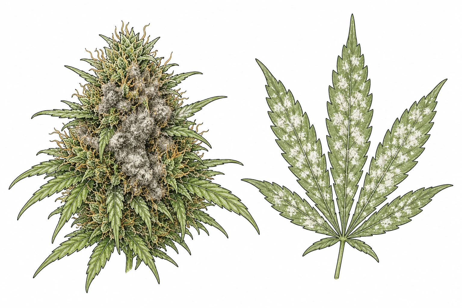 Cannabis Diagnose-Wizard: Pilzkrankheiten erkennen — Schimmel, Mehltau, Botrytis