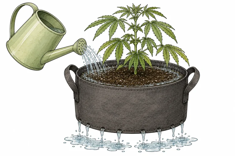 How to water cannabis correctly: watering can, even watering of the pot
