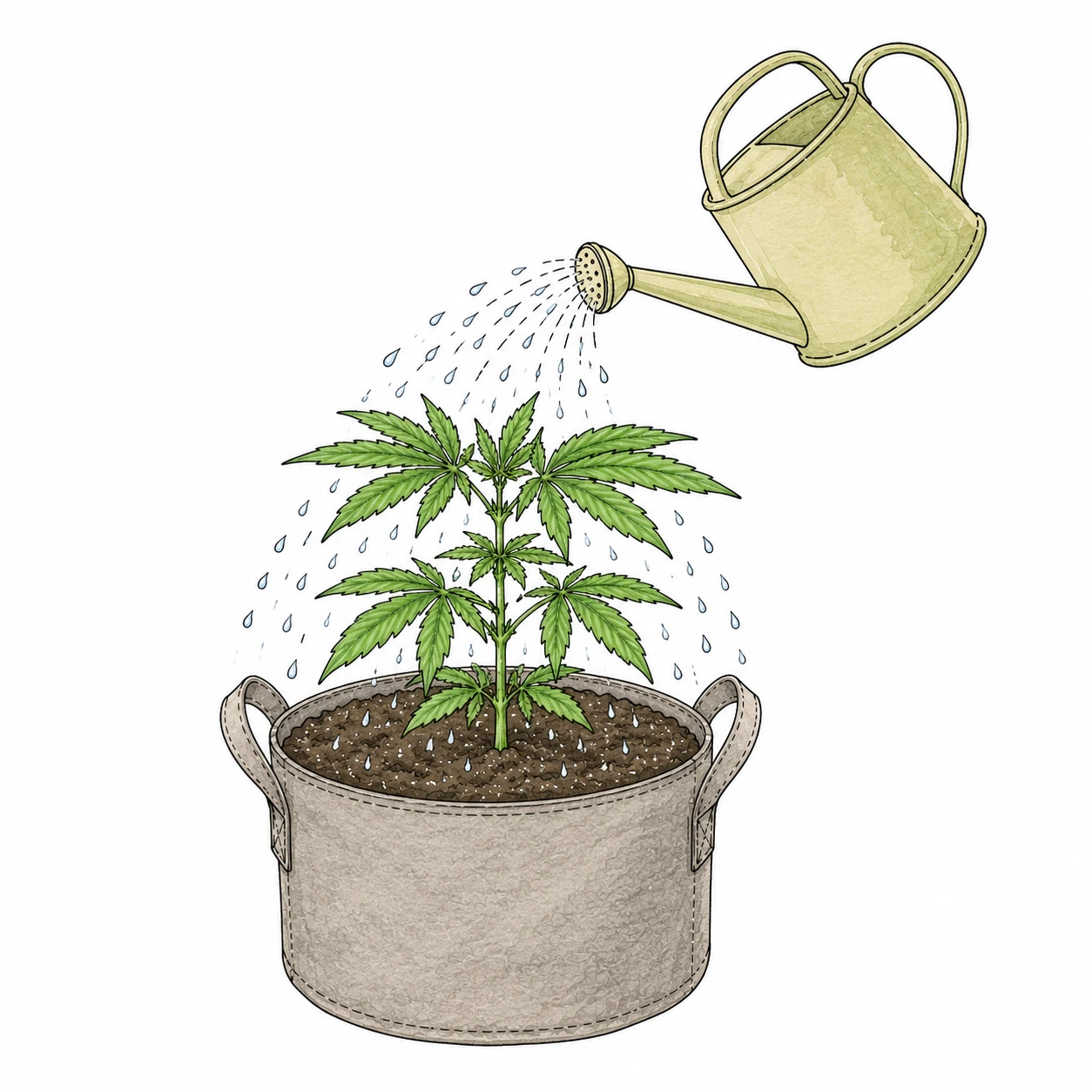 Cannabis Gießen: Rhythmus und Menge richtig einstellen