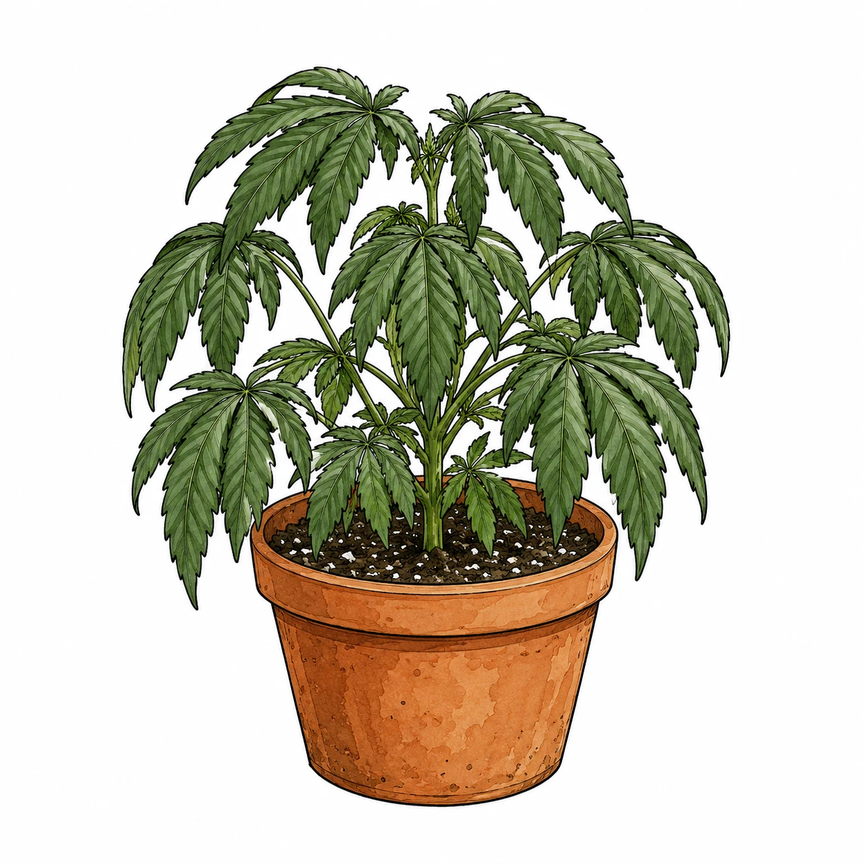 Cannabis hängende Blätter — Überwässerung erkennen