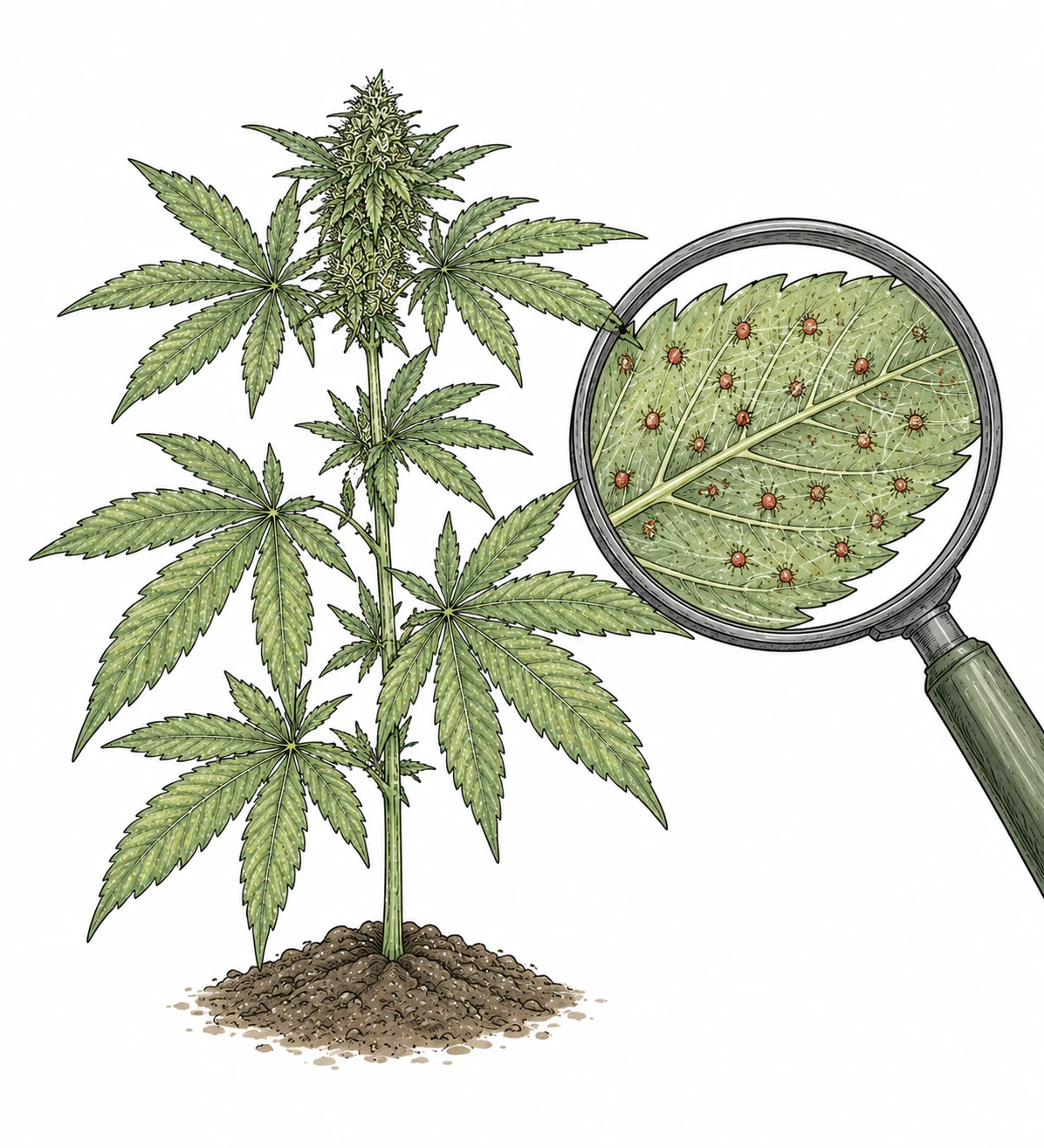 Schädlinge Cannabis Illustration