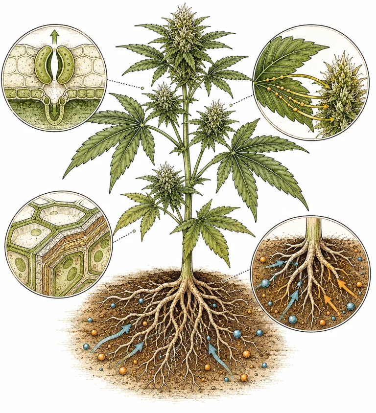 Potassium functions in the cannabis plant: stomata, photosynthesis and nutrient transport