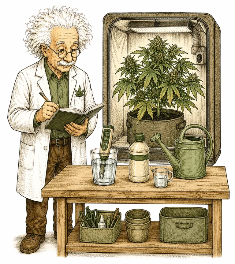 Fixing cannabis potassium deficiency: pH meter and potassium fertilizer