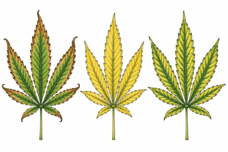 Cannabis potassium deficiency vs. nitrogen deficiency vs. magnesium deficiency comparison