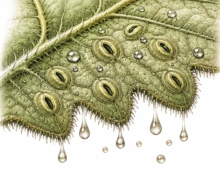 Luftfeuchtigkeit Cannabis Stomata Transpiration Nahaufnahme