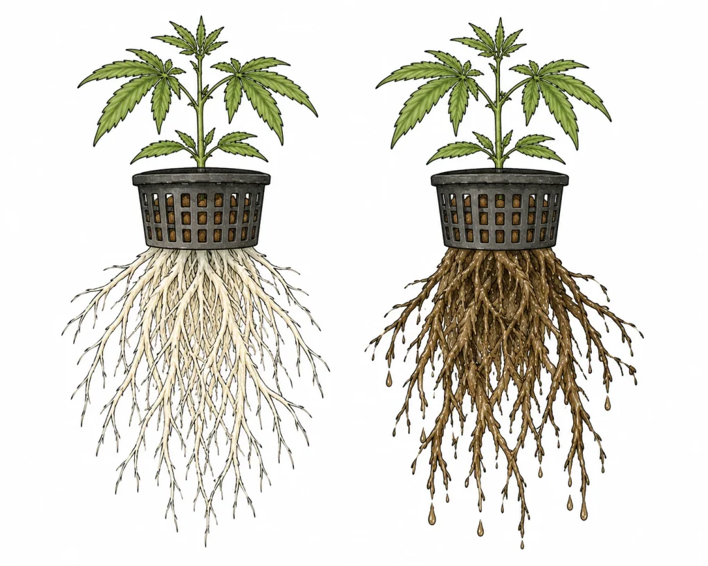 Pythium an Cannabis-Wurzeln erkennen