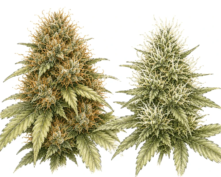 Cannabis zu früh ernten Woche 7 unreife Blüte weiße Pistillen