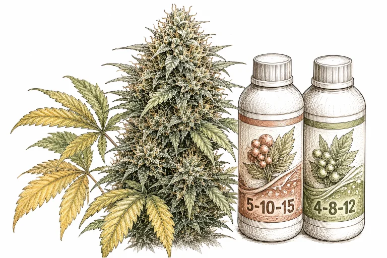 Cannabis nutrients for the flowering stage: bloom NPK ratio