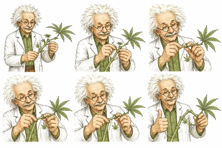 Cannabis supercropping image 3 — When supercropping, you gently squeeze the stem between your fingers and then carefully bend it