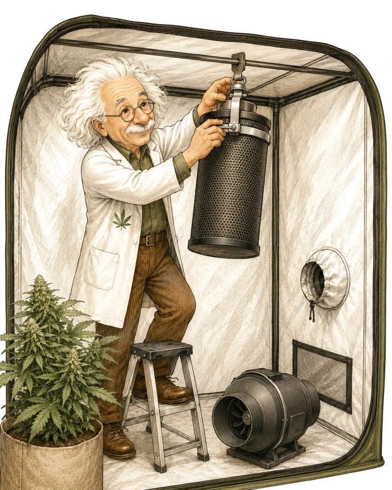 Cannabis grow tent ventilation – mounting the carbon filter