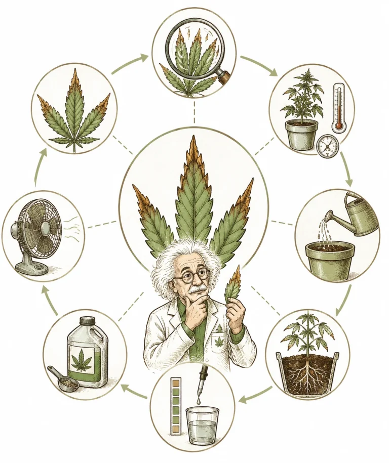 Braune Blattspitzen Cannabis Diagnose Checkliste