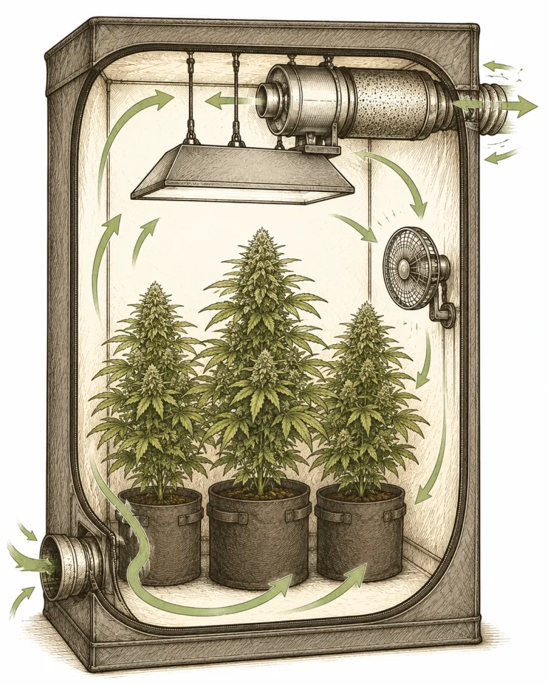 Preventing bacterial leaf spot on cannabis with good ventilation and clean water
