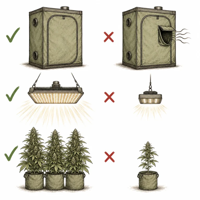 Checklist of the pros and cons of CO2 enrichment in a cannabis grow