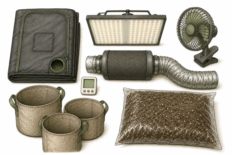 Overview of all the grow tent components cannabis beginners need