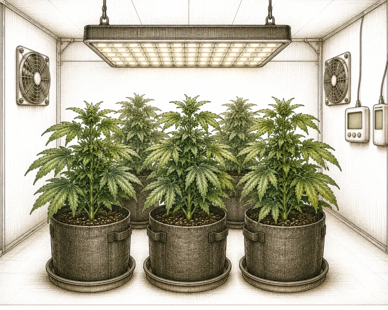 Growraum Prävention Ventilator Hygrometer Cannabis
