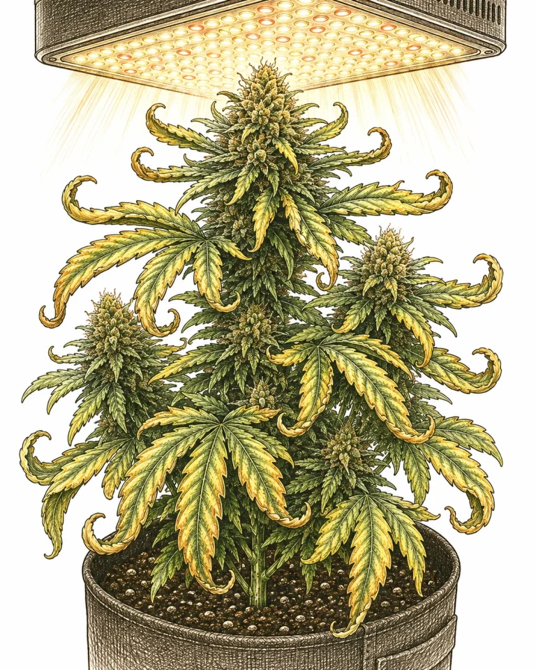 Cannabis gelbe Blätter Blüte Diagnose-Übersicht