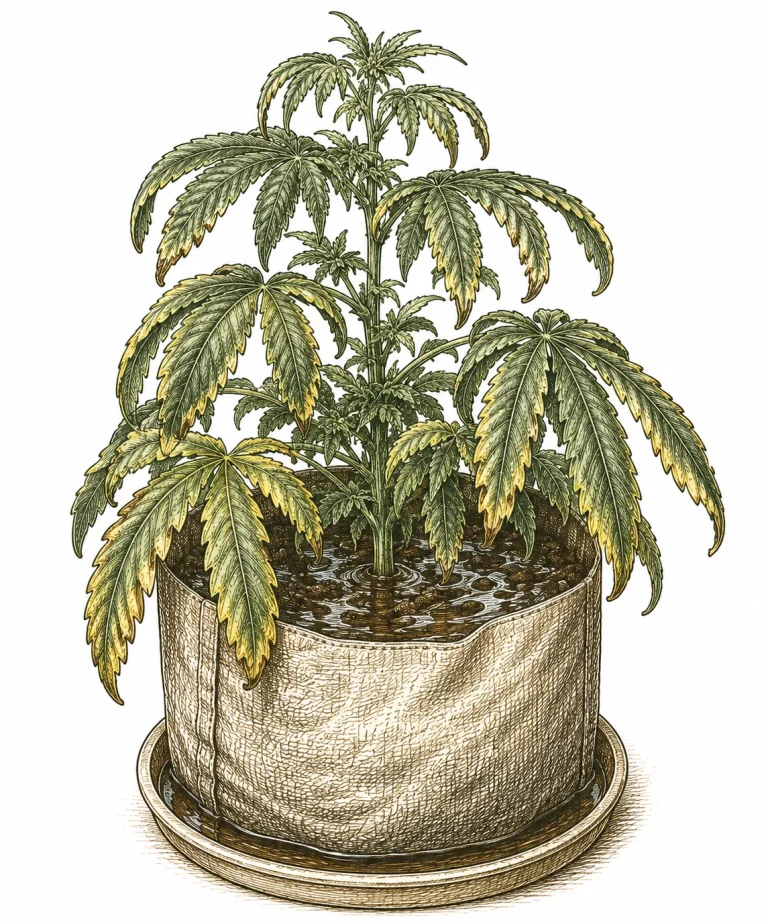 Cannabis claw leaves from heat stress with the grow light too close