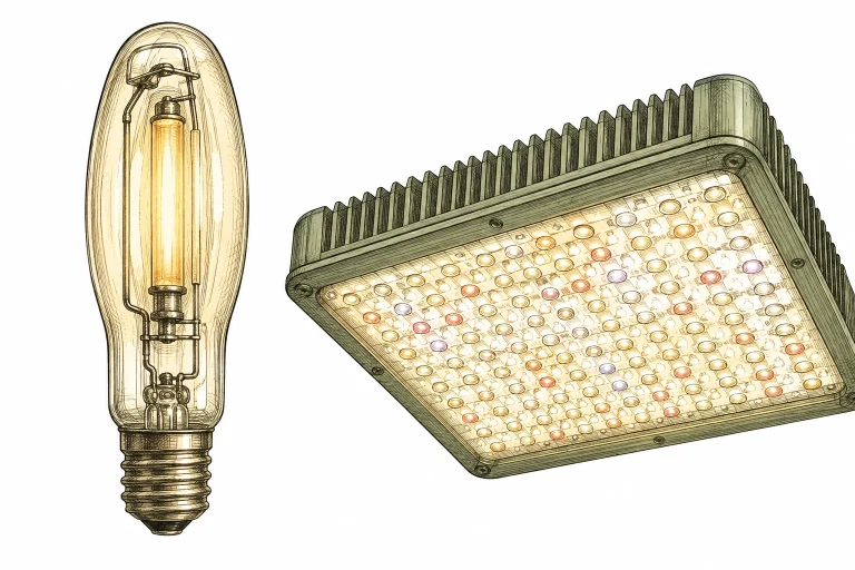 NDL vs LED beim Cannabis Grow – Detailvergleich Natriumdampflampe und LED-Platine