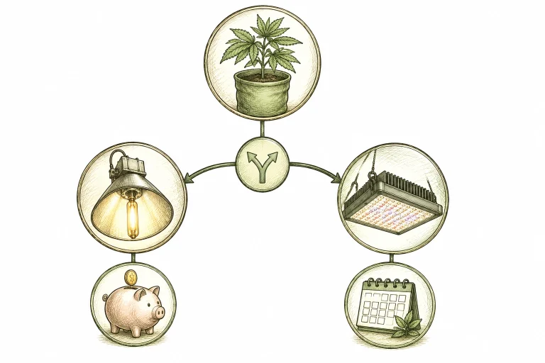 NDL vs LED beim Cannabis Grow – Entscheidungshilfe für Einsteiger und Fortgeschrittene