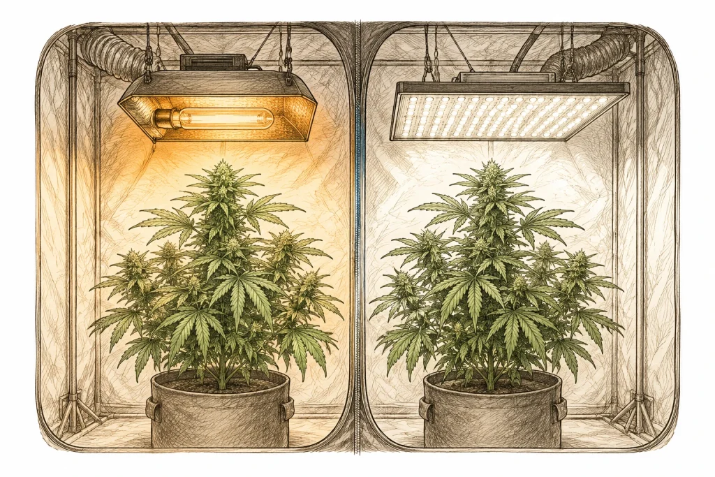 NDL vs LED (HPS) beim Cannabis Grow im Vergleich