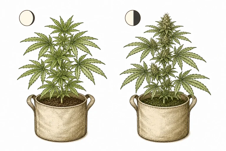 Autoflower and photoperiod cannabis strain compared under different light cycles