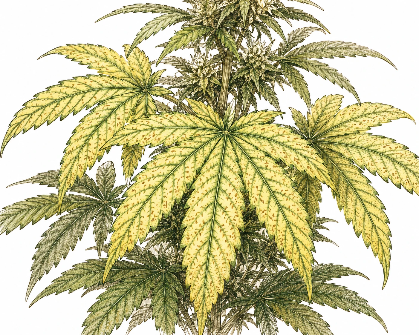 Cannabis manganese deficiency — interveinal chlorosis