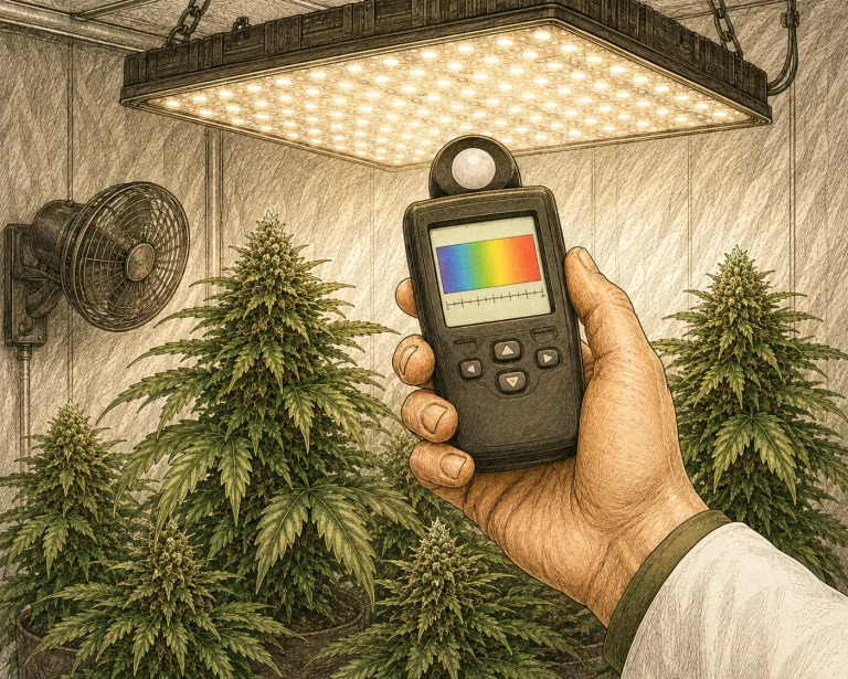 PAR Lichtspektrum 400 bis 700 Nanometer für Cannabis