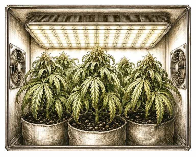 Nitrogen toxicity in cannabis: claw leaves with dark green leaves