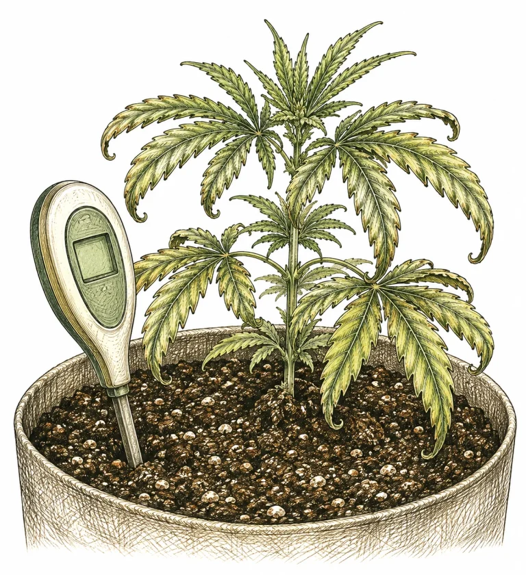 Cannabis claw leaves with yellow leaf edges from overwatering