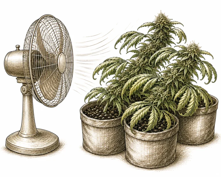 Root-bound cannabis with claw leaves in a pot that’s too small