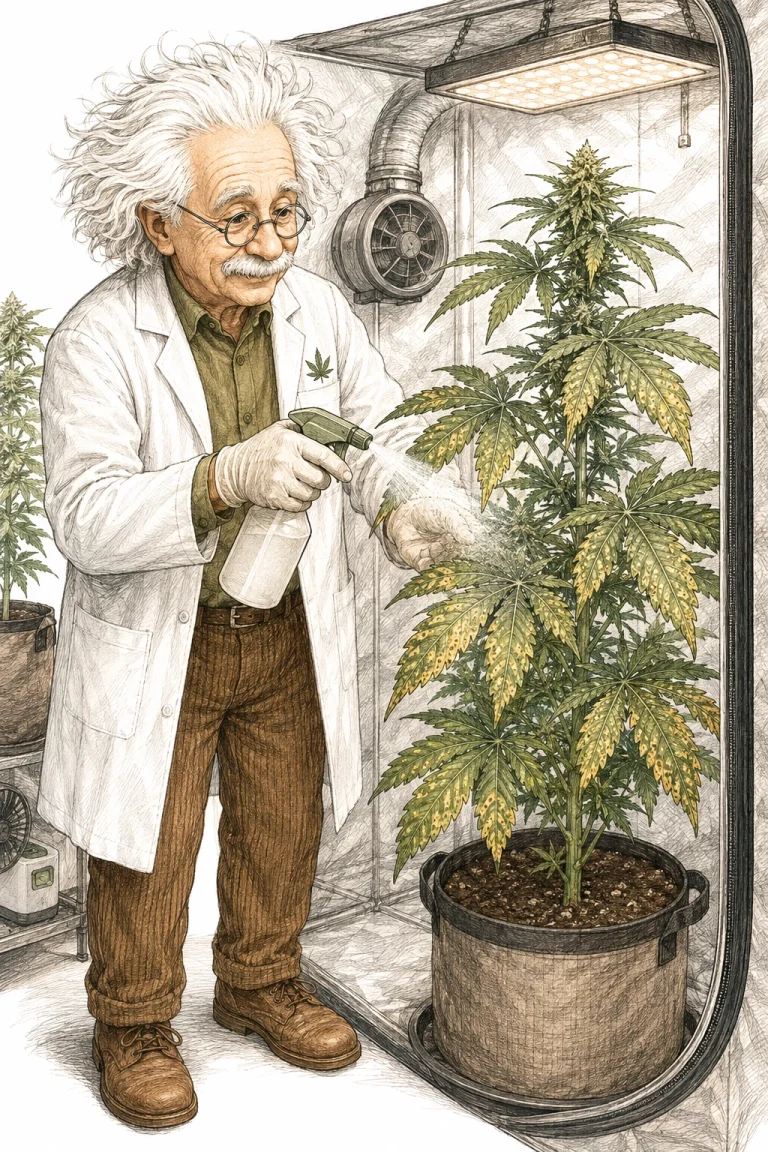 Treating Alternaria on cannabis with a bicarbonate solution