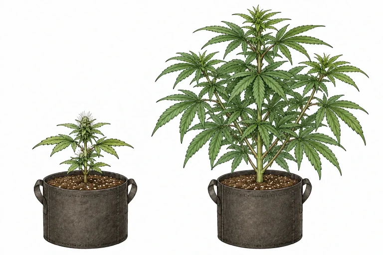 Autoflower flowering too early next to a normally developed autoflower of the same age