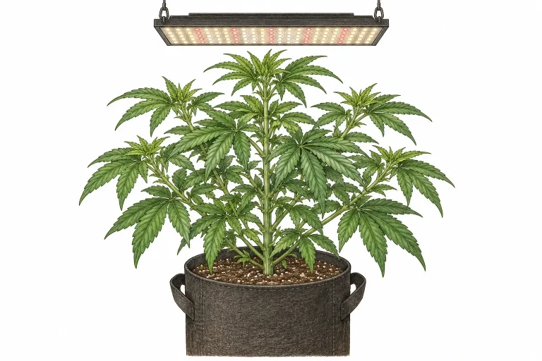 Healthy autoflower with lots of side branches and no early bud sites in the vegetative stage