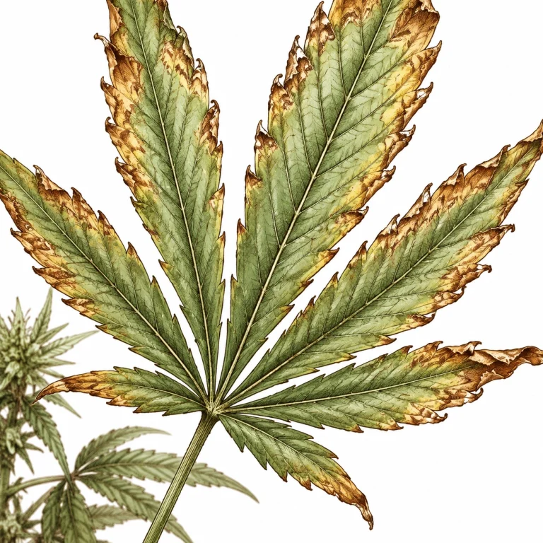 Cannabis boron toxicity with burnt leaf tips and leaf edges
