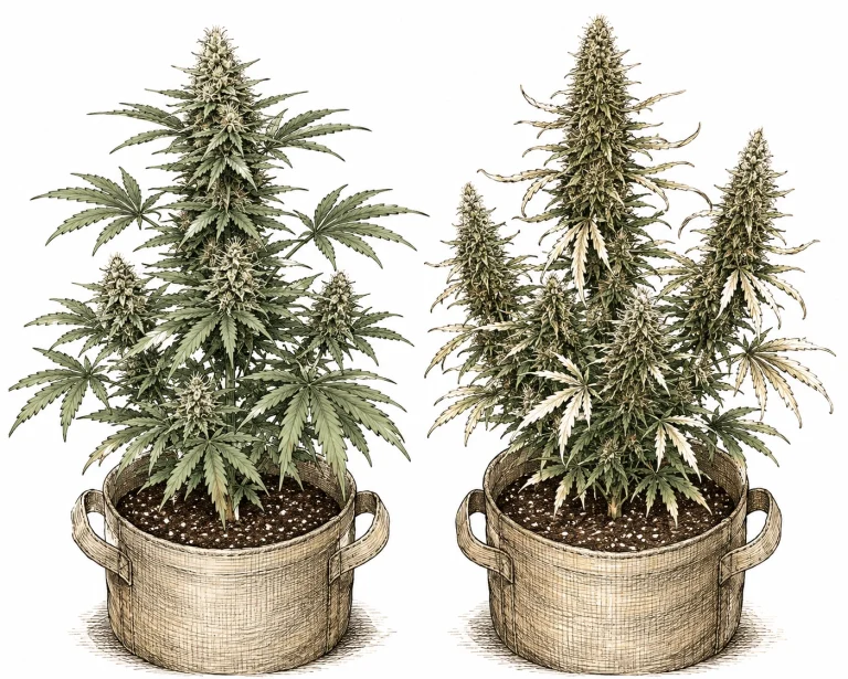 Cannabis foxtailing: natural foxtailing vs. stress-related foxtailing