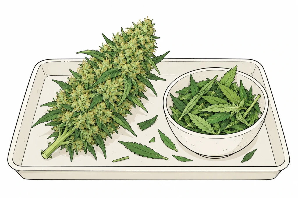 Cannabis trimmen: Nasstrimmen frisch geernteter Buds