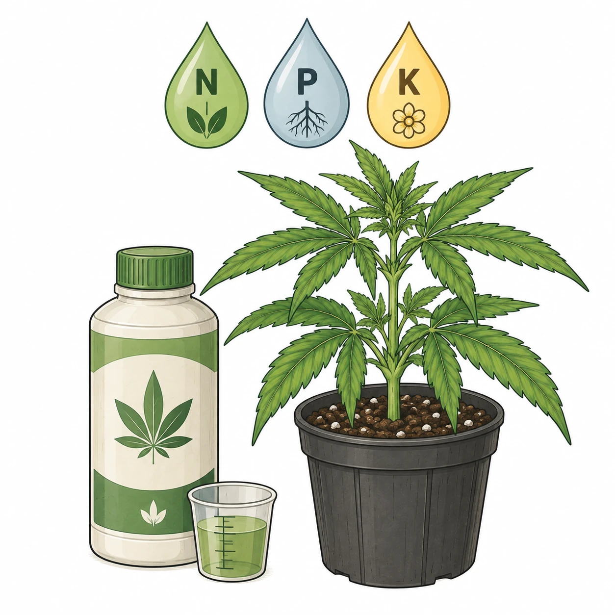 Cannabis NPK Tabelle: Flush-Phase vor der Ernte