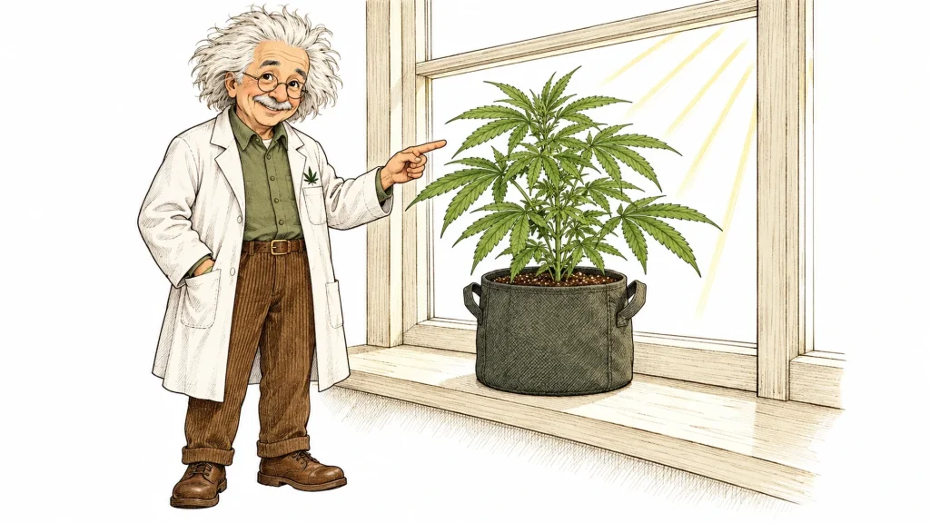 Young cannabis seedlings in small cups on a sunny windowsill, growing cannabis in a window