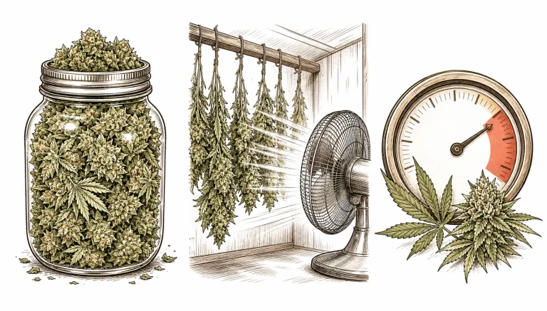 Cannabis riecht nach Heu Curing Fehler Collage