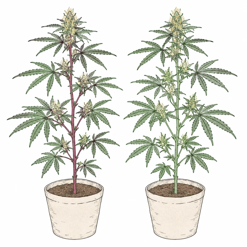 Cannabis rote Stiele: Ursachen erkennen