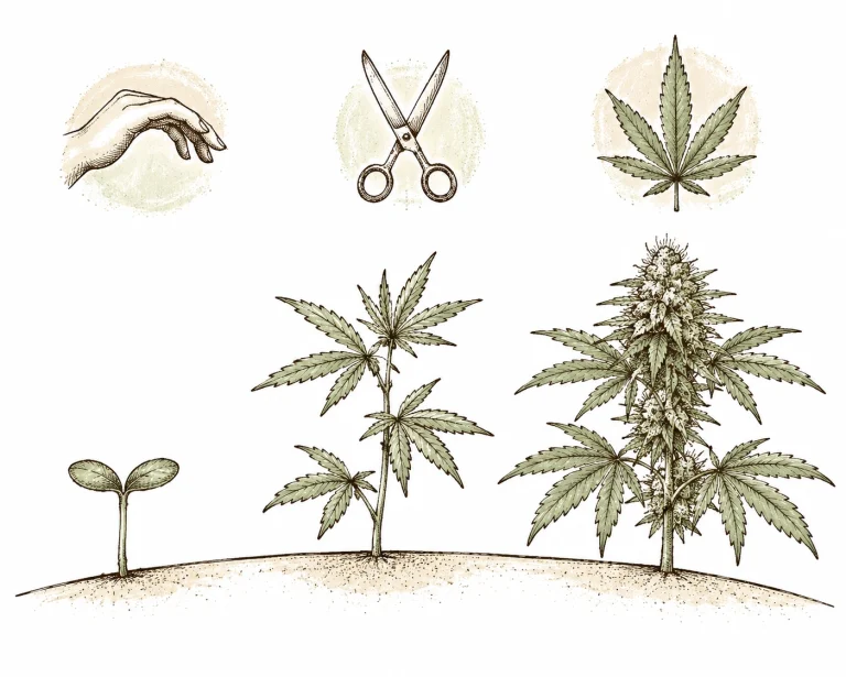 Cannabis training stress timing for LST, topping and defoliation