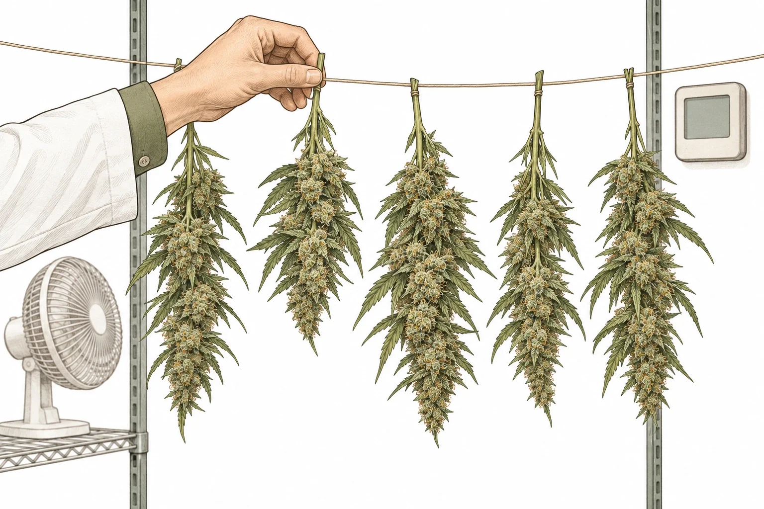 Cannabis trocknen: Temperatur, Dauer und Ablauf der Trocknung