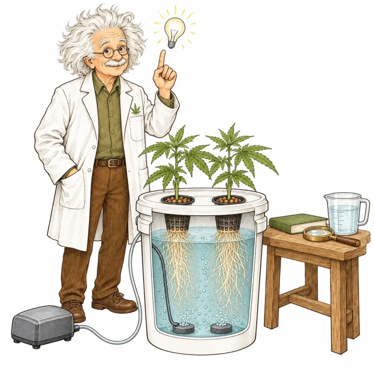 Avoiding cannabis root rot mistakes: a grower thinking it over in front of a hydro system with infected roots