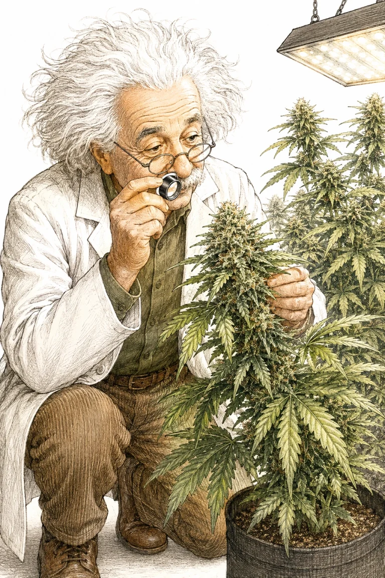 Cannabis zu früh ernten Trichom-Kontrolle mit Lupe