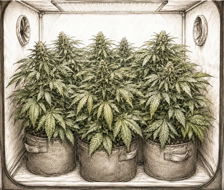 Cladosporium on cannabis risk factors: plants spaced too closely